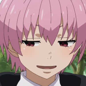 Pink Haired Anime Character Smiling Wallpaper