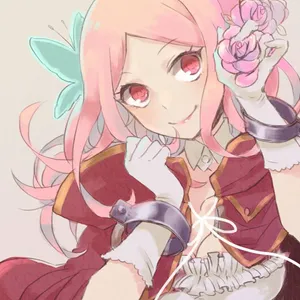 Pink Haired Anime Girlwith Rose Wallpaper