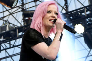 Pink Haired Singer Performance Wallpaper