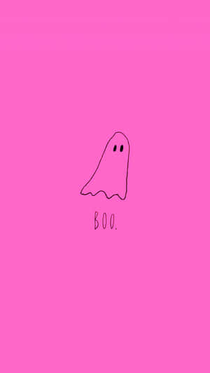 Pink Halloween Ghost Illustration Wallpaper