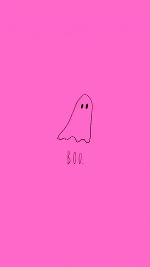 Pink Halloween Ghost Illustration Wallpaper