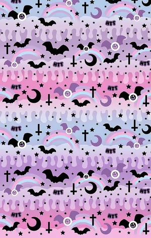 Pink Halloween Pattern Wallpaper