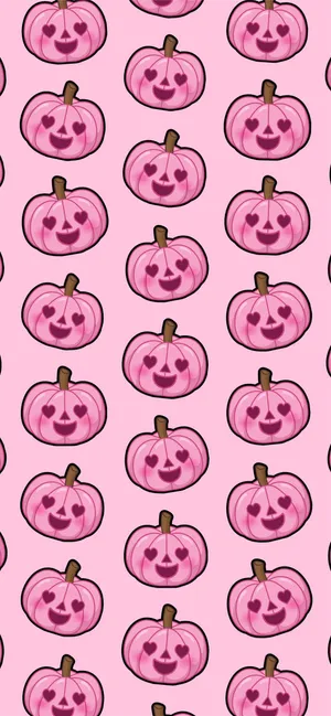 Pink Halloween Pumpkin Pattern Wallpaper