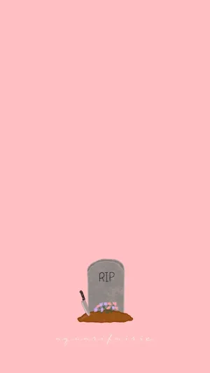 Pink Halloween Tombstone Aesthetic Wallpaper