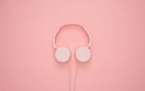 Pink Headphones On A Pink Background Wallpaper