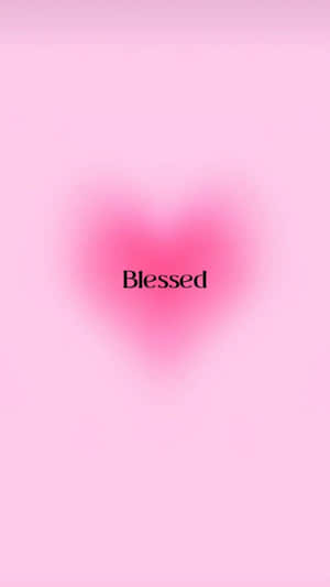 Pink Heart Blessed Background Wallpaper