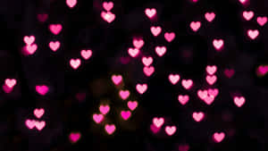 Pink Heart Bokeh Background Wallpaper