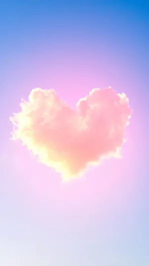 Pink Heart Cloud Sky Wallpaper