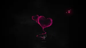 Pink Heart Cool Black Wallpaper