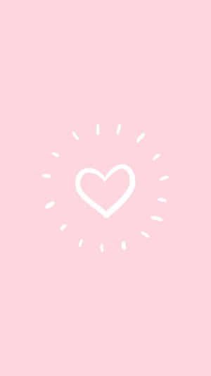 Pink Heart Glow Aesthetic Wallpaper Wallpaper