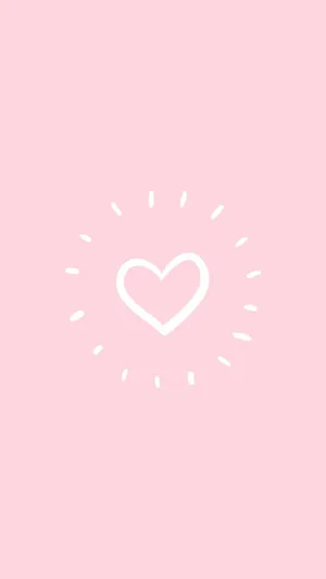 Pink Heart Glow Aesthetic Wallpaper Wallpaper