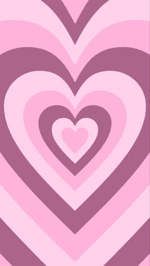 Pink Heart Layers Aesthetic Wallpaper