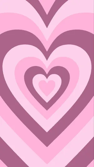Pink Heart Layers Aesthetic Wallpaper