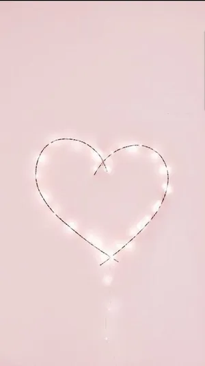 Pink Heart Lights Aesthetic Wallpaper
