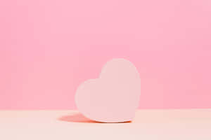 Pink Heart Minimalist Background Wallpaper