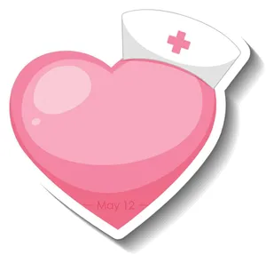 Pink Heart Nurse Cap Icon Wallpaper