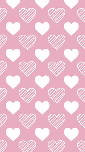 Pink Heart Pattern Aesthetic Wallpaper