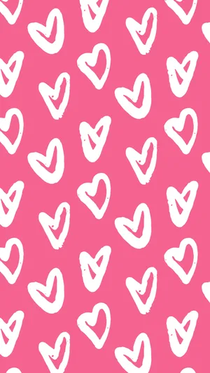 Pink Heart Pattern Aesthetic.jpg Wallpaper