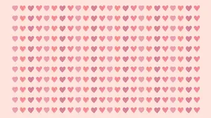 Pink Heart Shape Digital Artwork Aesthetic Valentine's Day Wallpaper