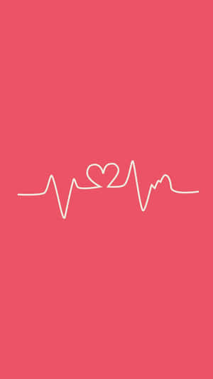 Pink Heartbeat Love Background Wallpaper