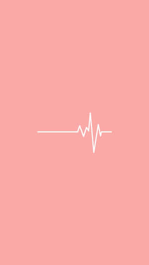 Pink Heartbeat Simple Background Wallpaper