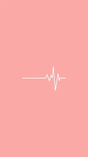 Pink Heartbeat Simple Background Wallpaper