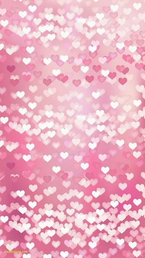 Pink Hearts Background With White Hearts Wallpaper