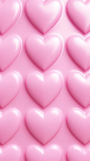 Pink Hearts Pattern Wallpaper