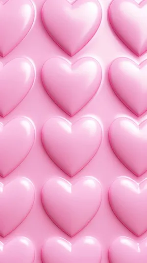 Pink Hearts Pattern Wallpaper