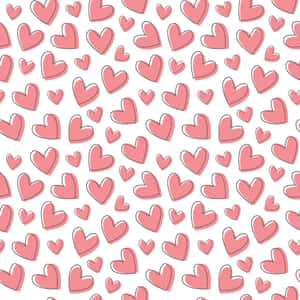 Pink Hearts Pattern Aesthetic Wallpaper