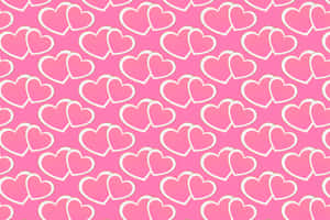 Pink Hearts Pattern Background Wallpaper