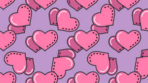 Pink Hearts Pattern Background Wallpaper