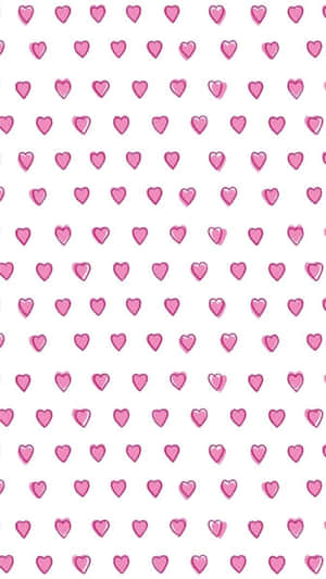 Pink Hearts Pattern Background Wallpaper