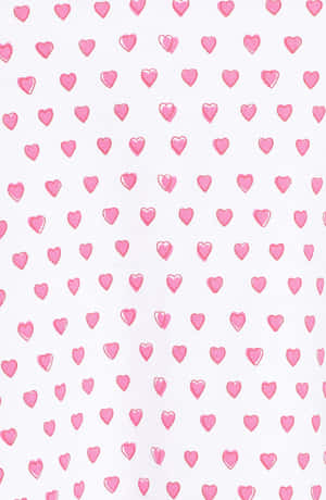 Pink Hearts Pattern Fabric Wallpaper