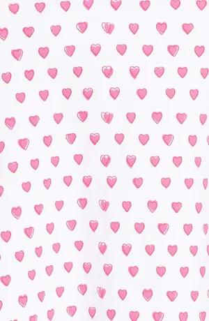 Pink Hearts Pattern Fabric Wallpaper