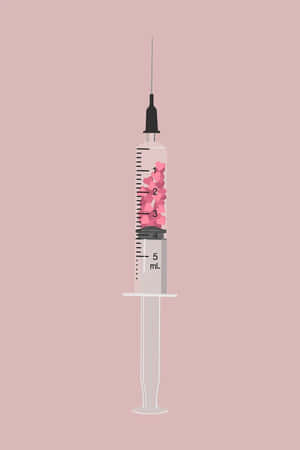 Pink Hearts Syringe Artwork Wallpaper