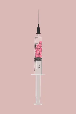 Pink Hearts Syringe Artwork Wallpaper