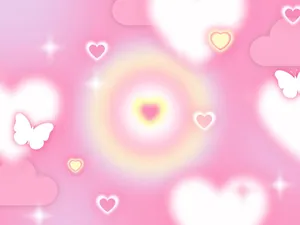 Pink Heartsand Butterflies Background Wallpaper