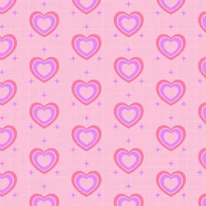 Pink Heartsand Stars Pattern Wallpaper
