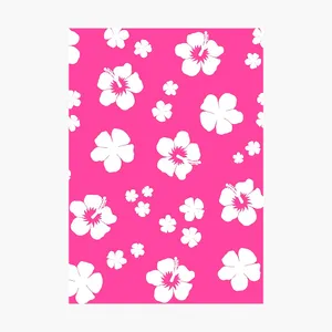Pink Hibiscus Floral Pattern Aesthetic Wallpaper