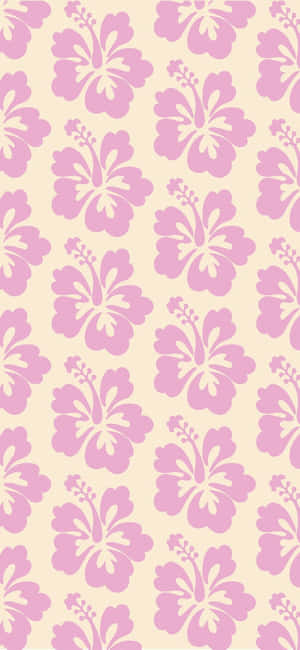 Pink Hibiscus Pattern Coconut Girl Aesthetic.jpg Wallpaper