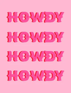 Pink Howdy Repeat Pattern Wallpaper