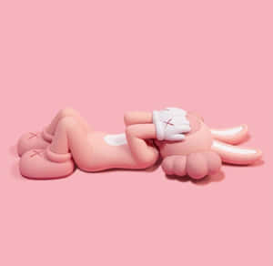 Pink K A W S Figure Reclining Wallpaper