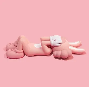 Pink K A W S Figure Reclining Wallpaper