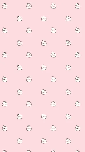 Pink Kawaii Bunny Seamless Pattern Wallpaper