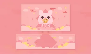 Pink Kawaii Rabbit Twitch Stream Design Wallpaper