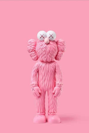 Pink Kaws Figure Artwork Wallpaper