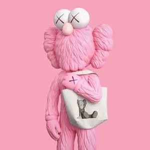 Pink Kaws Figurewith Tote Bag Wallpaper