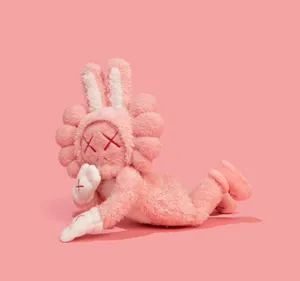 Pink Kaws Plush Toy Art Wallpaper