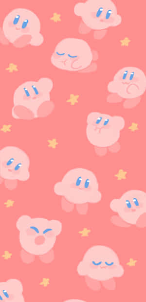 Pink Kirby Pattern Aesthetic.jpg Wallpaper